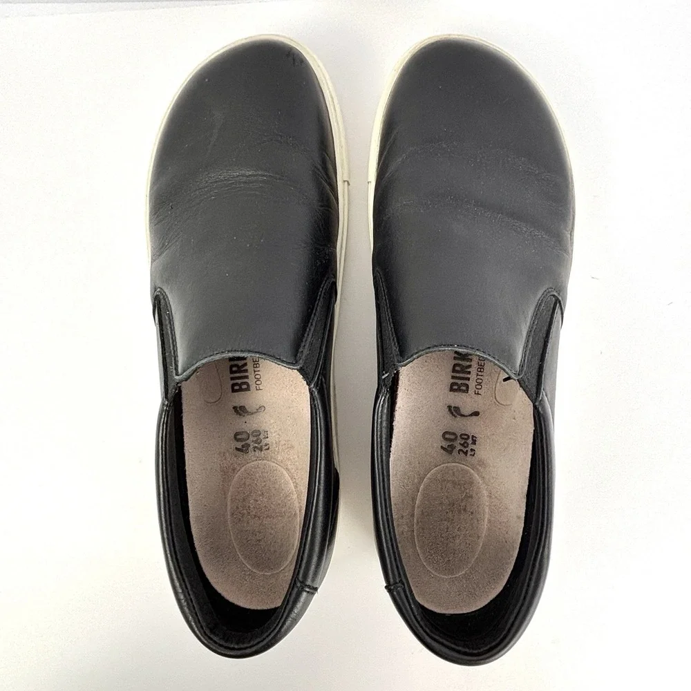 Birkenstock Oswego Slip On Sneakers Black Leather EU 40 US 9-9.5 Portugal